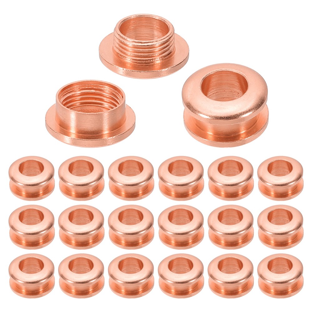 7mm(2/7 Inch) Brass Hole Eyelets, 20 Pcs Arc Surface Grommets, Red Copper