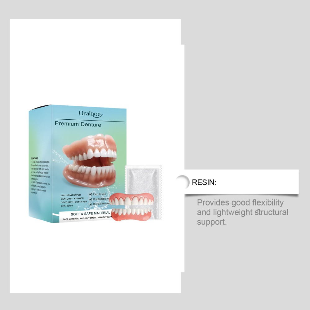 Full Denture Set For Men And Women Upper And Lower Denture False Teeth Personal