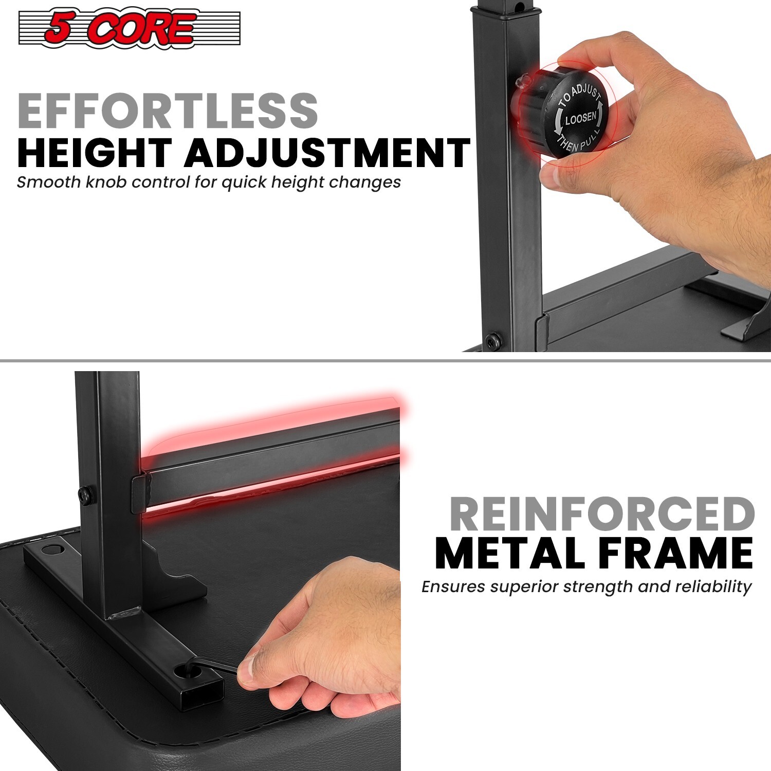 5Core Piano Bench 3" Padded Cushion Adjustable Keyboard Stool Musician Chair