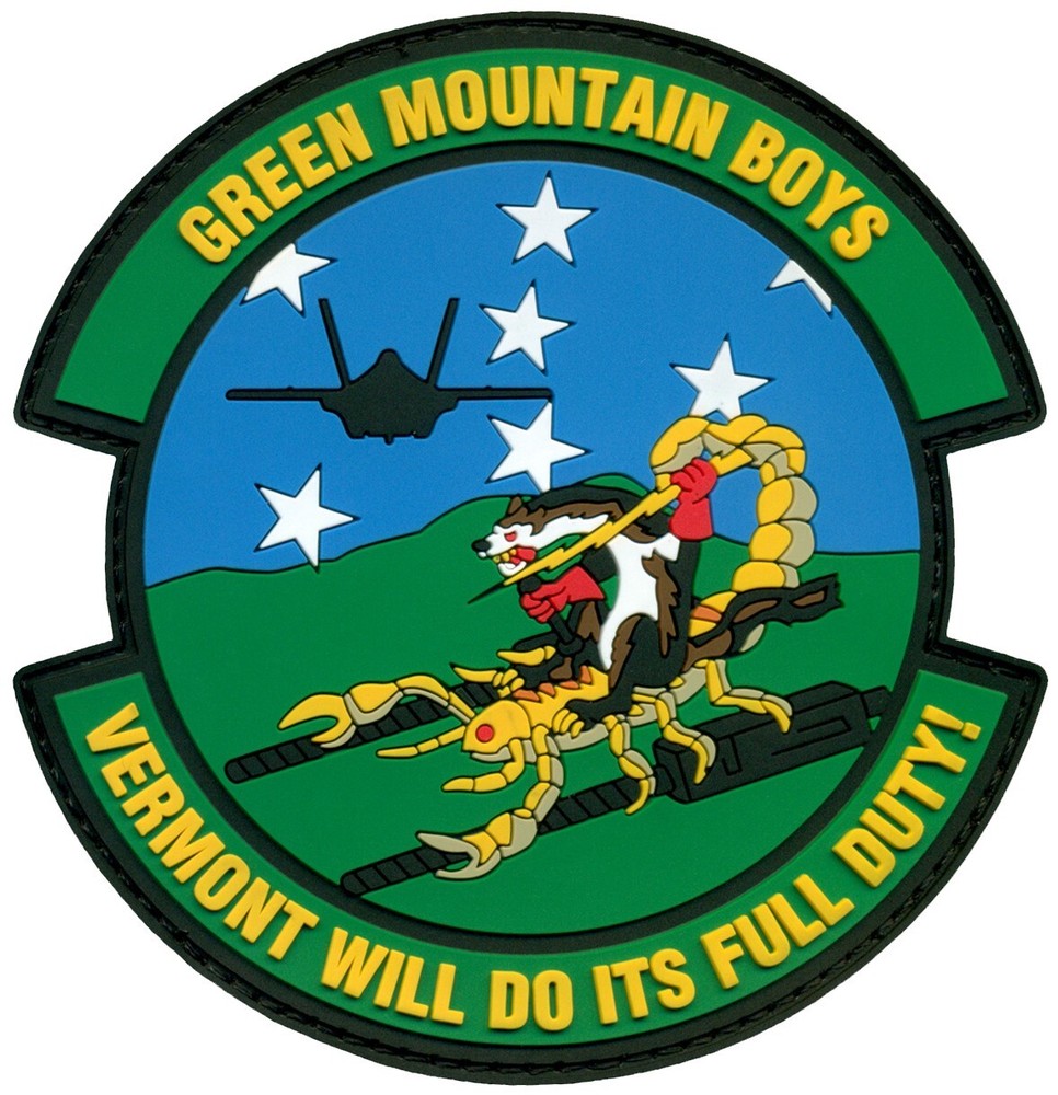 USAF 158th FIGHTER WING "VERMONT WILL DO IT'S DUTY" PVC PATCH