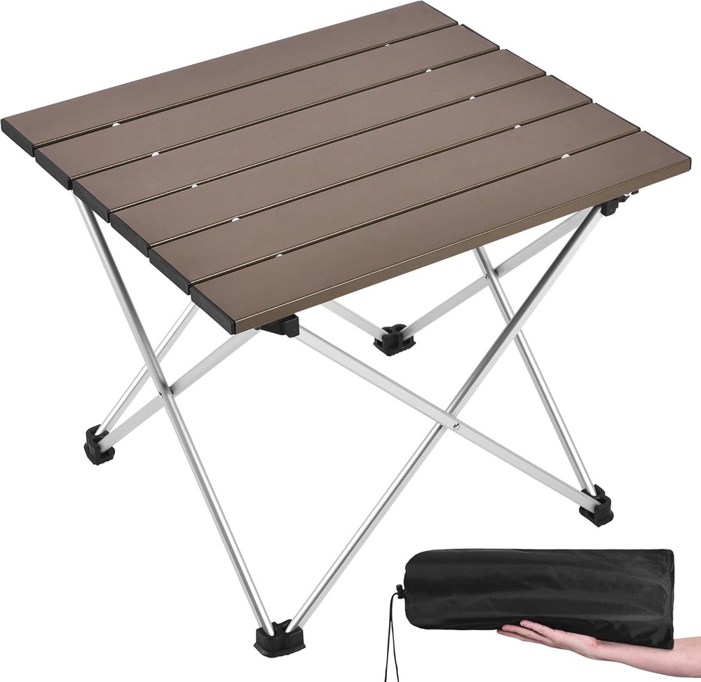 Grope Portable Camping Table, Aluminum Tabletop, Foldable Beach Table