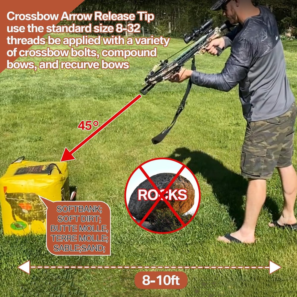 2 Pack Crossbow Bolt Decocking Point Crossbow Arrow Release Tip