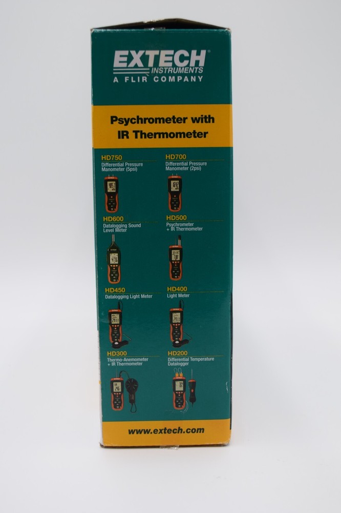 Extech HD500 Psychrometer - Style (Psychrometer): Hand Held, IR thermometer