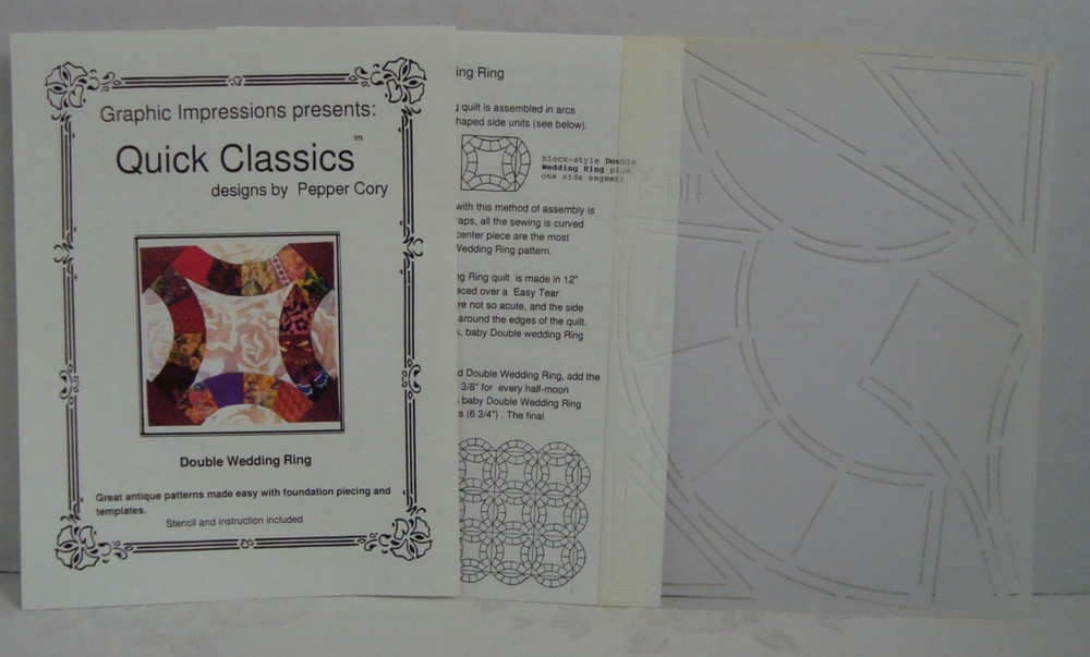 Double Wedding Ring Stencil & Instructs ~ Quick Classics by Pepper Cory ~ READ