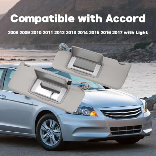 Pair Sun Visor Left and Right Compatible with Accord A Pair Left+Right Grey