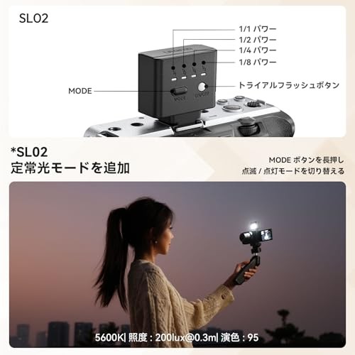 Ulanzi SL02 Mini Camera Flash Mini Flash Speedlite Manual Speedlight 5600K with