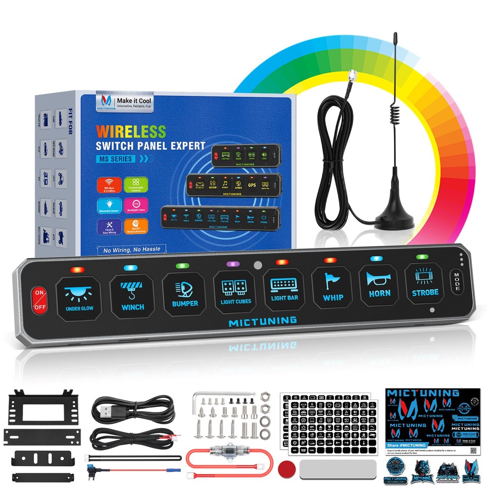 MS-Wireless 197FT RGB Switch Panel Toggle Momentary Circuit Relay Control System