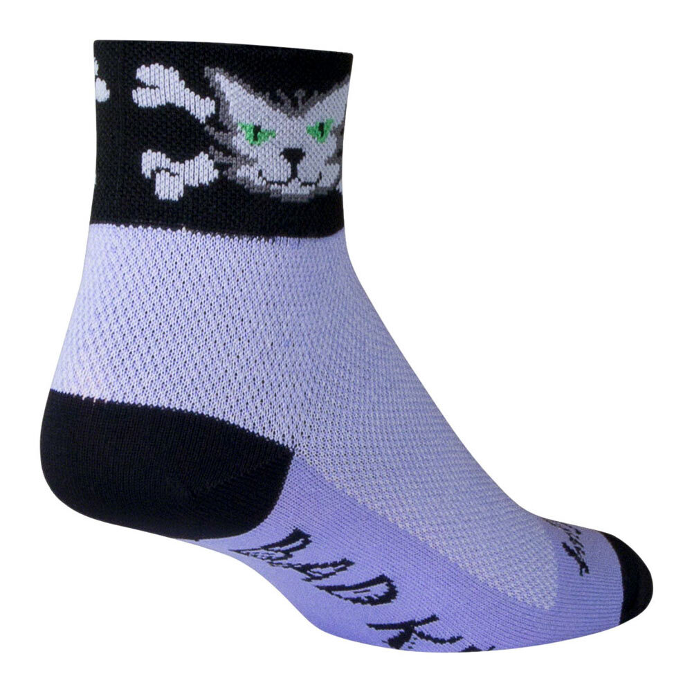 SockGuy Bad Kitty 2" Classic Socks Small/Medium Purple