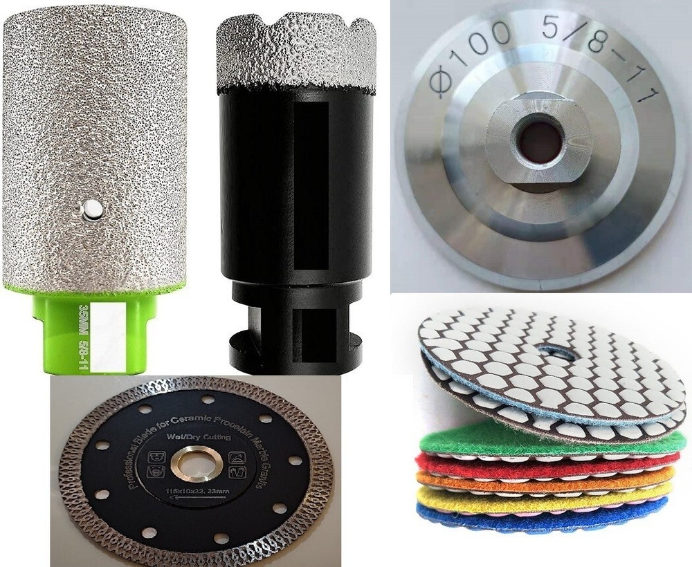 stone marble core bit grinding drum 3/4" 1" 1-3/8" 2" ceramic thin blade buffer