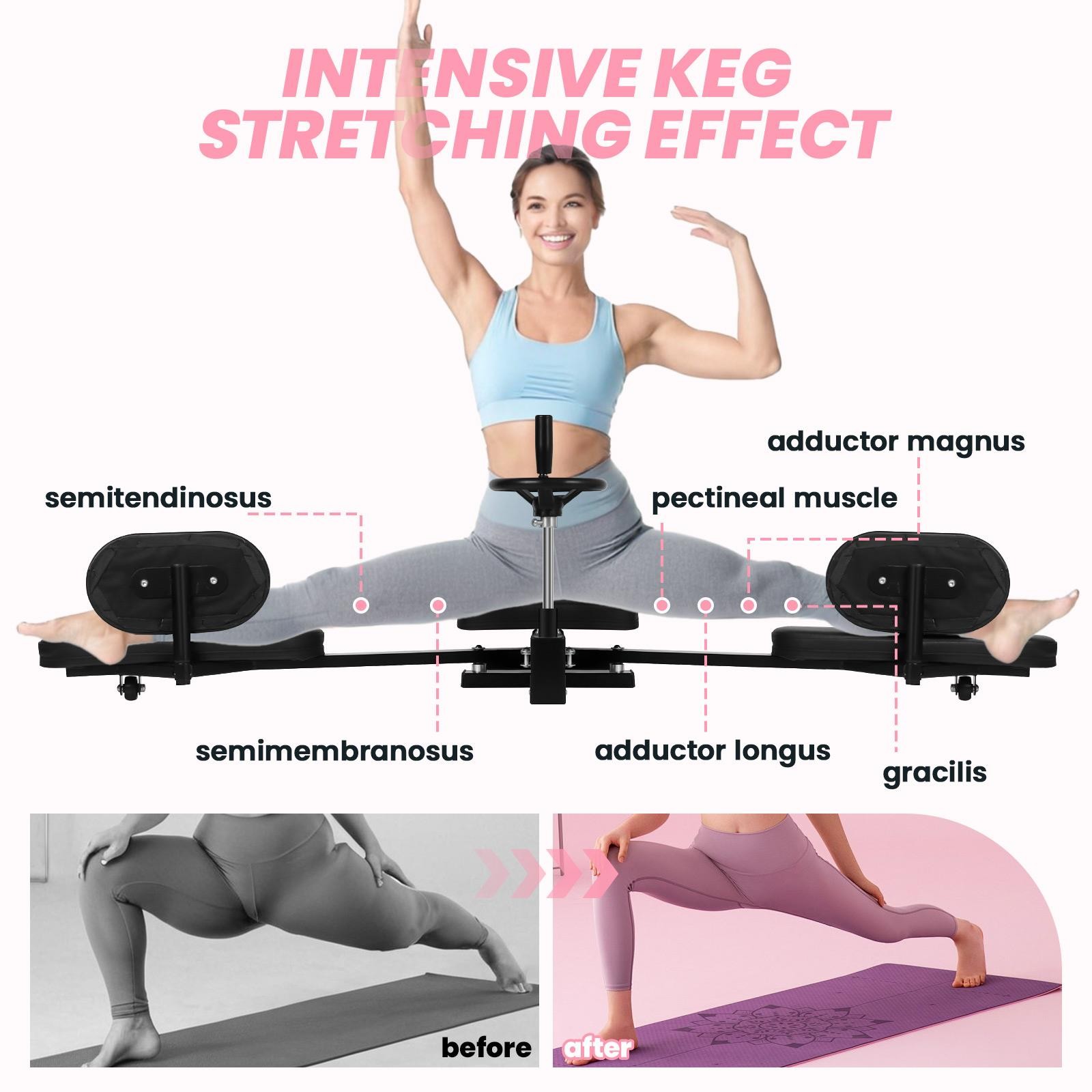 Hip Leg Stretcher Stretching Equipment Hip Machine Adjustable 0-180° Black