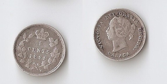 Canada 5 cents 1891