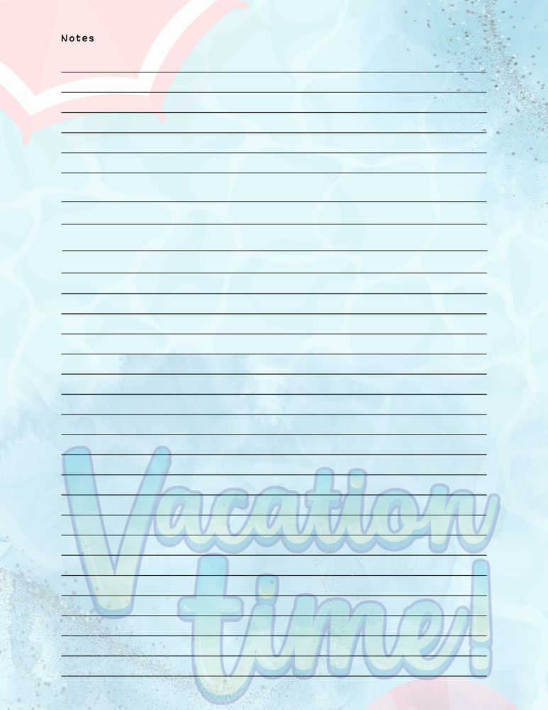 Vacation Time Daily Planner & Grateful Themed Journal