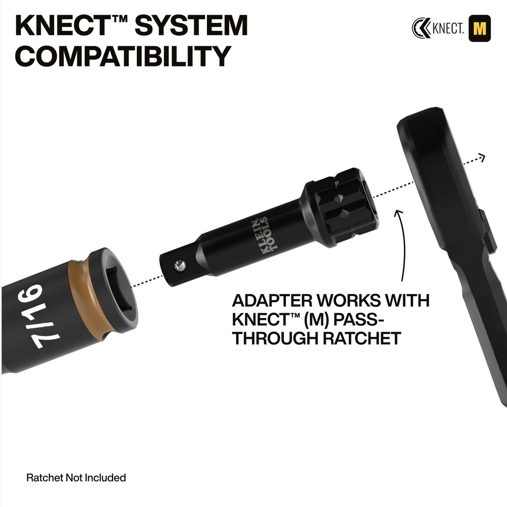 Klein Tools 65109IMPCT KNECT Deep-Well 3/8" Drive Impact Socket Set, SAE, 9 Pc.