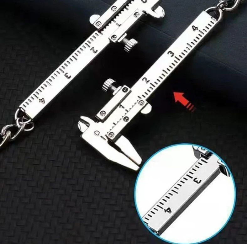 1 pc Mini Vernier Caliper Keychain Metal Ruler Jewelry Measuring Tool DIY