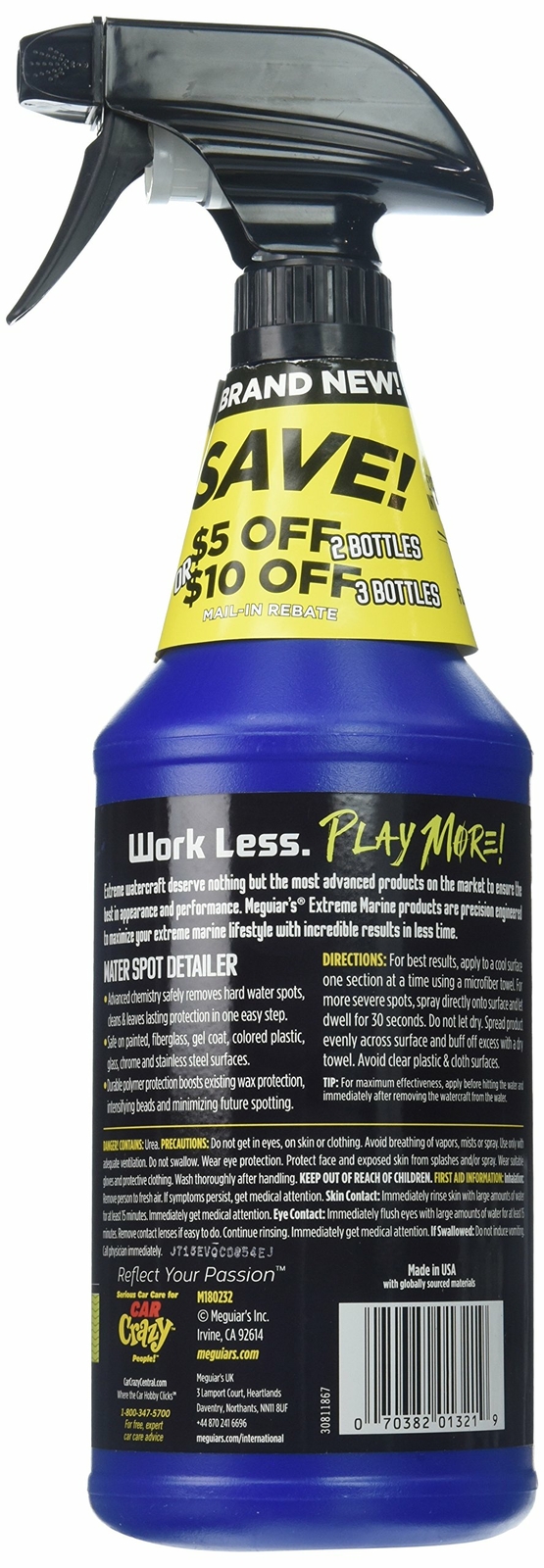 Meguiar’s M180232 Extreme Marine Water Spot Detailer, 32 Fluid Ounces