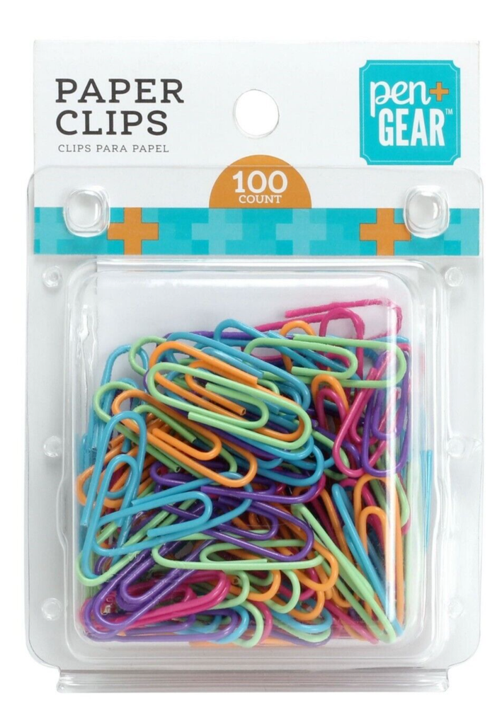 Paper Clips, 100Pcs Paper Clips, Assorted Colored Coated