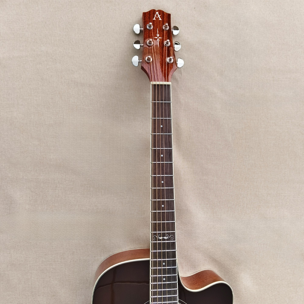 Brown 41" Dreadnought Cutaway Acoustic Guitar Bone Nut Solid Spruce Top Gigbag