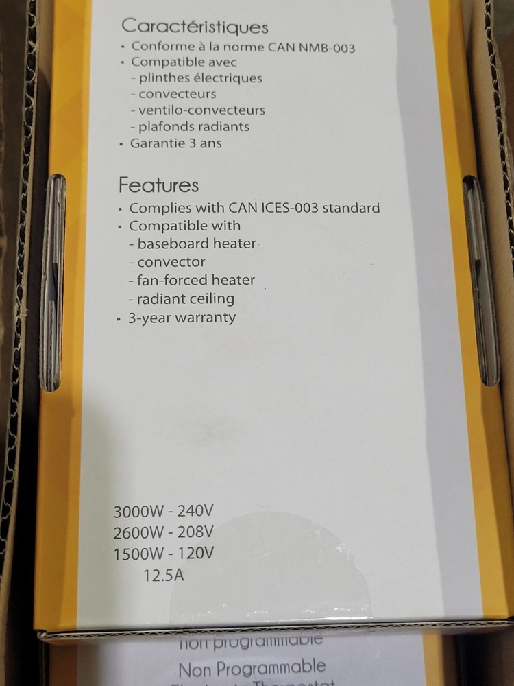 OUELLET Non programmable Electronic Thermostat OTH3000-A