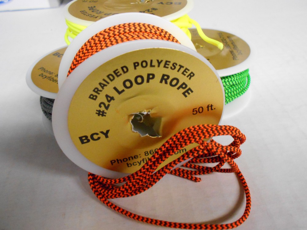 5' BCY #24 Neon Orange/Black D Loop Materiel! Compound Bow String Release Loop