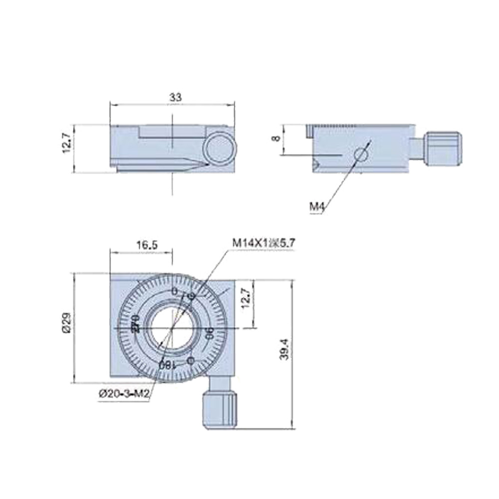 Manual Rotary Table Precision Rorating Stage Mechanical Rotary Platform 29MM NEW
