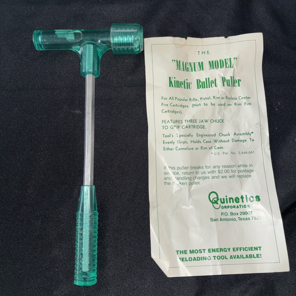 Quinetics Green Magnum Kinetic Bullet Puller Reloading Tool