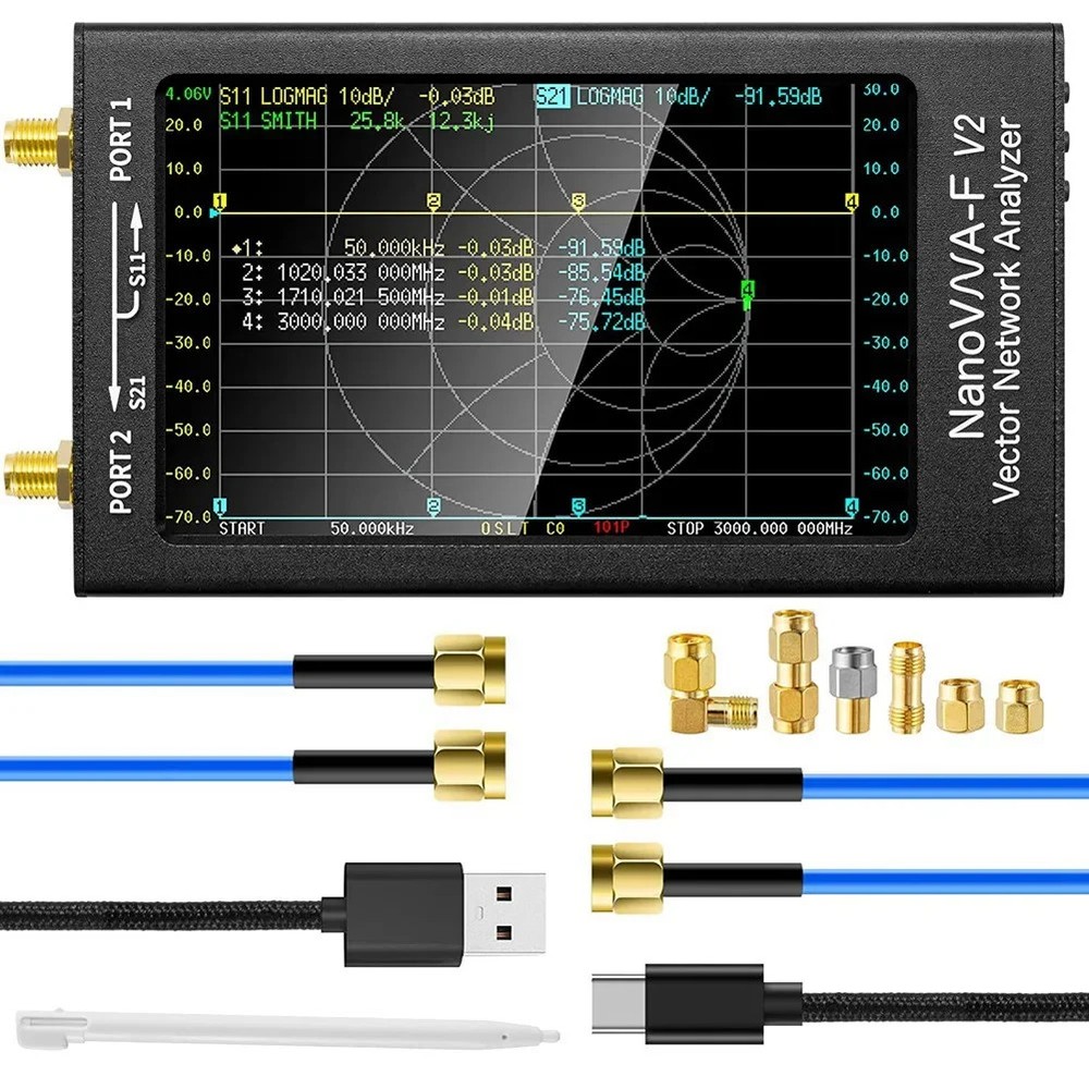 NanoVNA-F V2 Vector Network Antenna Analyzer 4.3" 5000mAh Measuring S Parameters