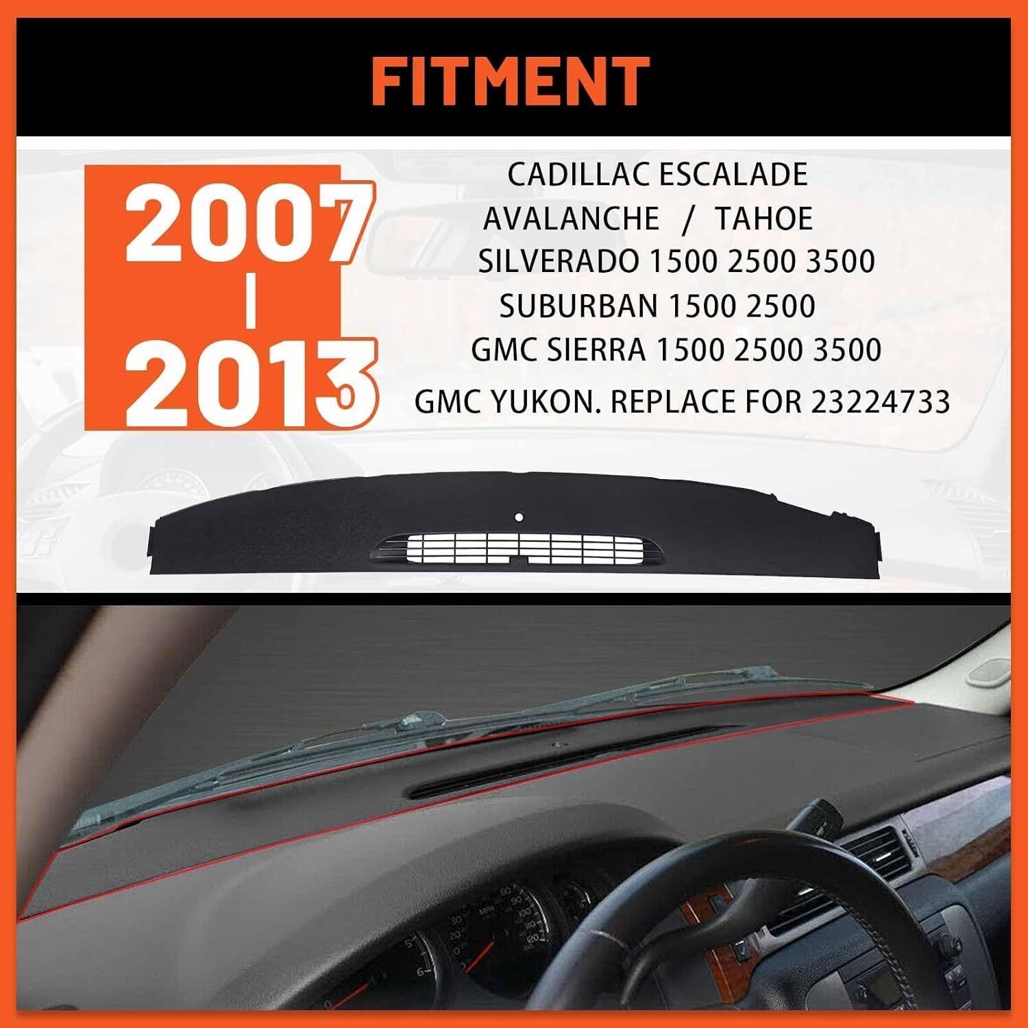 Molded Front Dash Compatible W/ 2007-2013 Cadillac Escalade Avalanche/Silverado