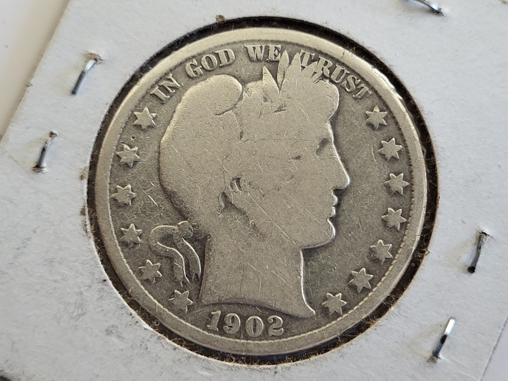 1902-P Barber Silver Half Dollar - Circulated - Good