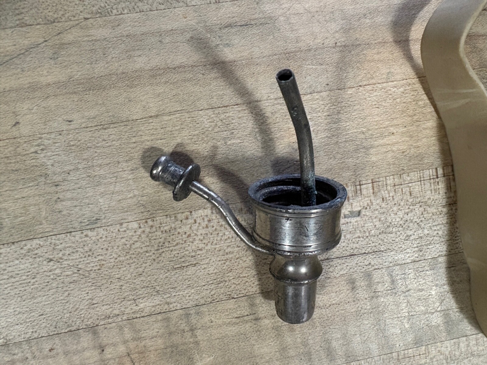 Antique Surgical instrument, screw attachment for bottle with two metal tubes