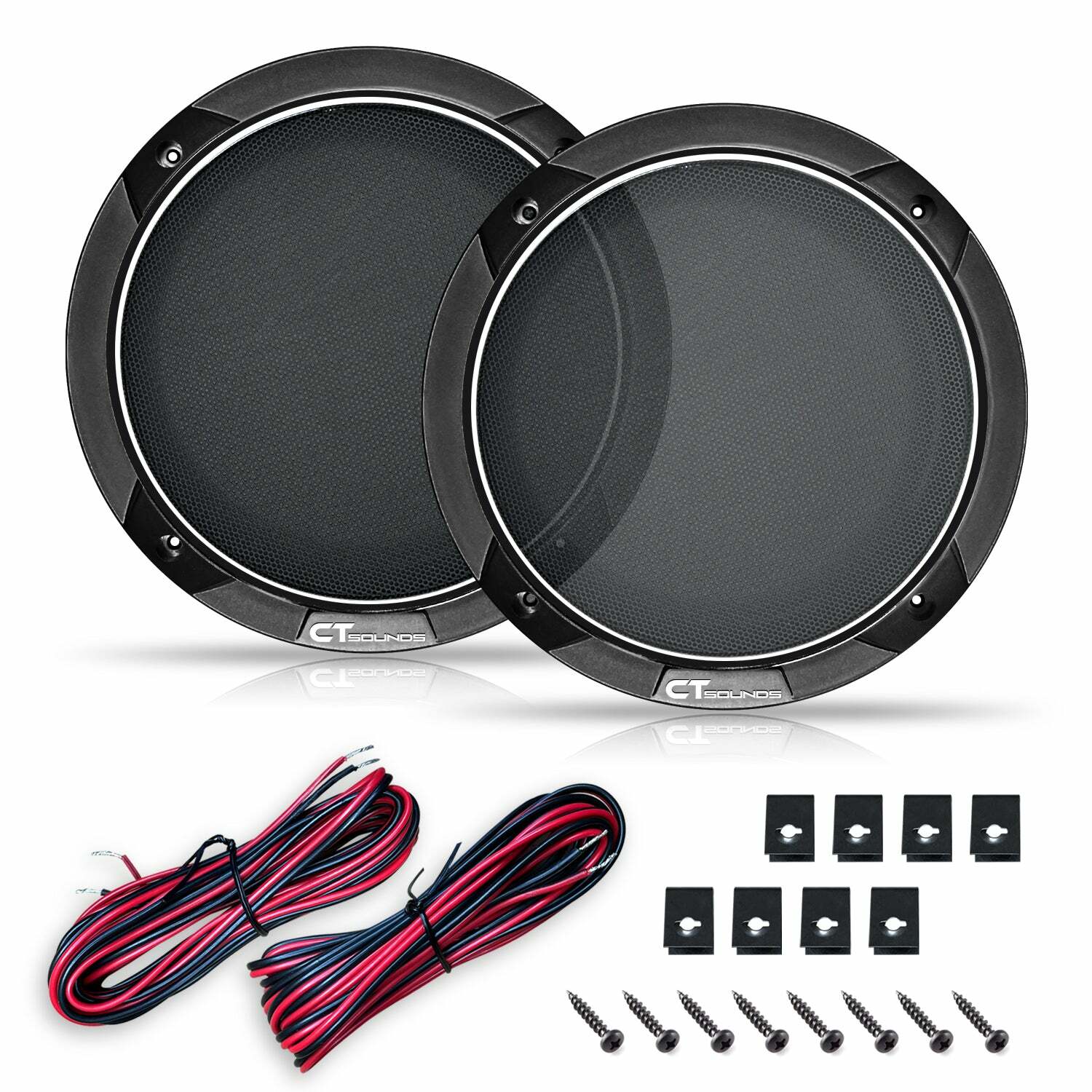 CT Sounds Meso 6.5” 300 Watt 2-Way Premium Coaxial Car Speakers, Pair