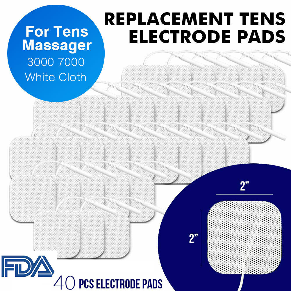 40 TENS Electrode Pads EMS Replacement Unit 7000 3000 2x2 Muscle Stimulator BULK