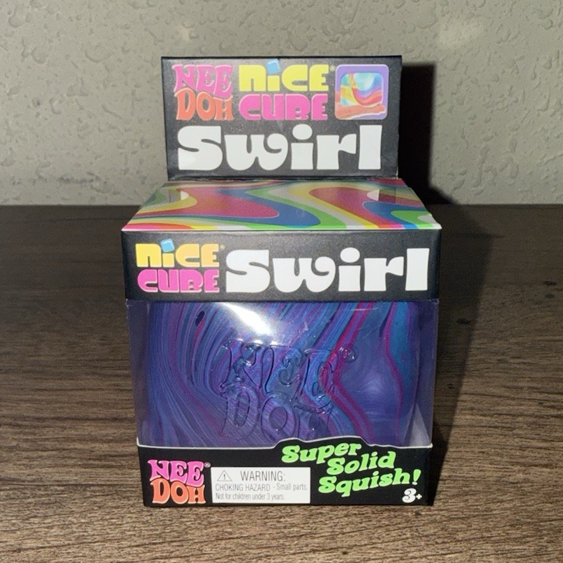 Nee Doh Cube Swirl Super Solid Multicolor Squish Toy 2024