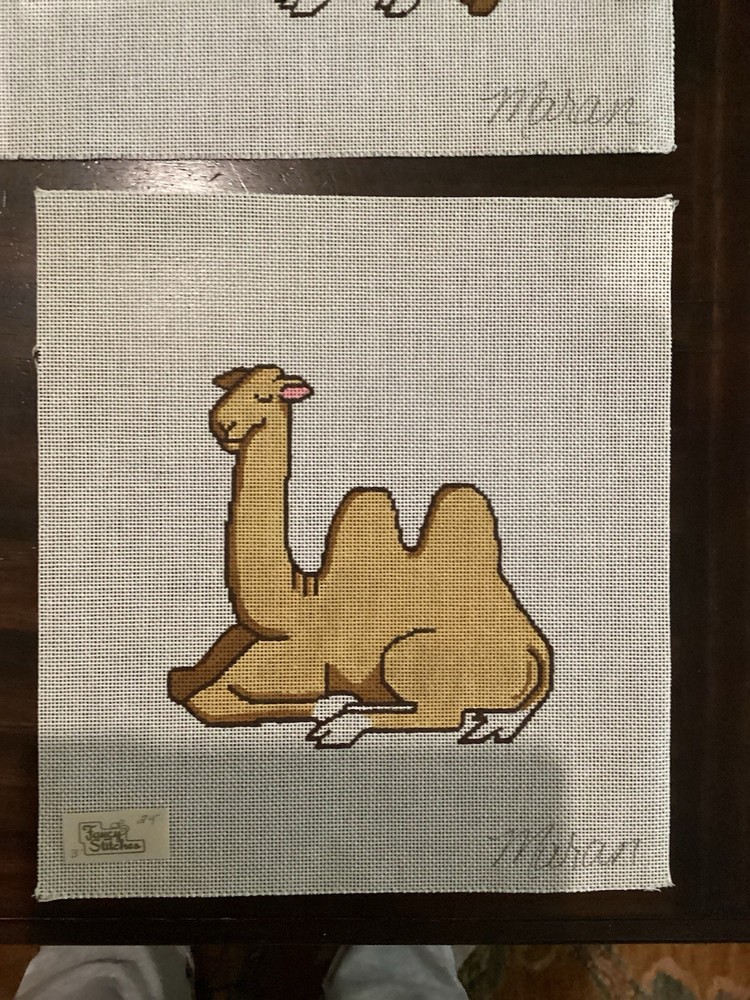 Handpainted Needlepoint 11 Canvases NOAH’S ARK 8 Animals (read Description)