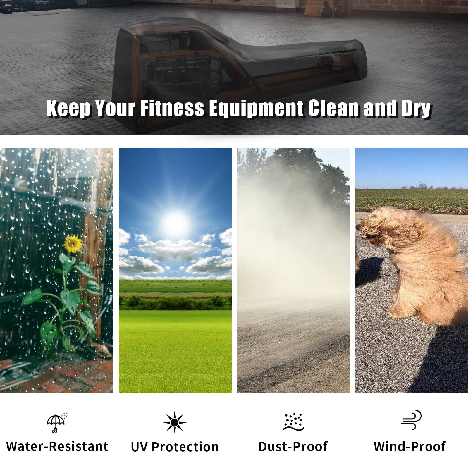 Rowing Machine Cover for Hydrow Rowing Machine Waterproof Rower Cover Dustpro...