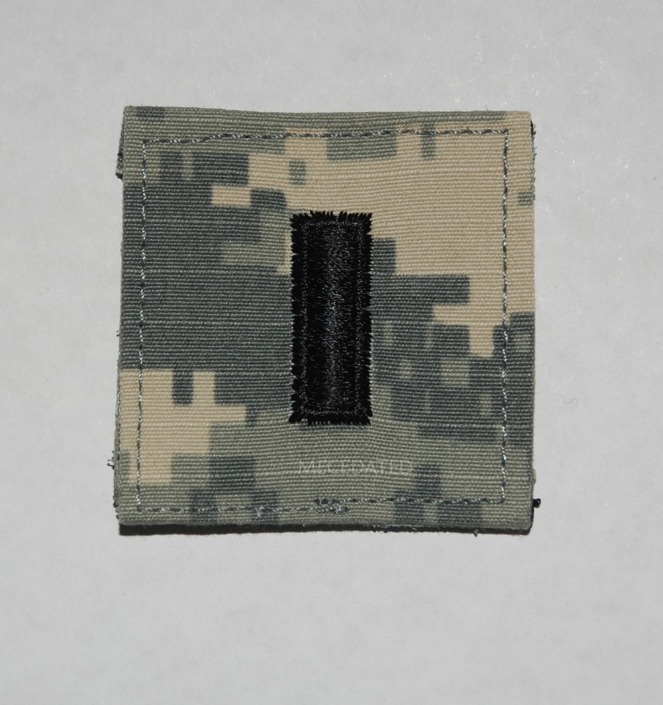 NEW US ARMY ACU FIRST LIEUTENANT O-2 1LT UNIFORM PATCH TAB HOOK FASTENER