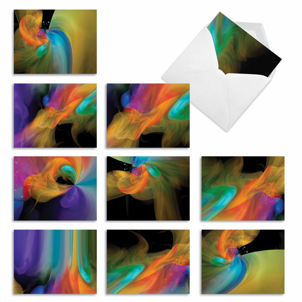 10 Pack All Occasion Blank Note Cards With Envelopes - Space Trips