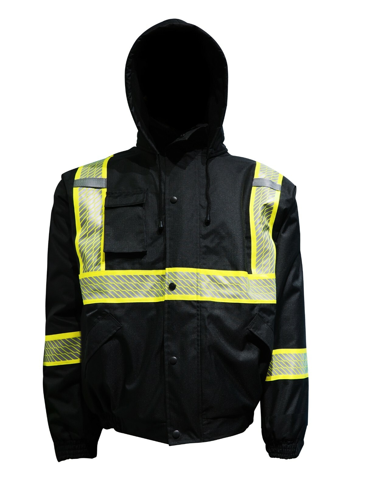 Hi-Vis Insulated Safety Bomber Reflective Jacket Coat Road Work Fleece Lining