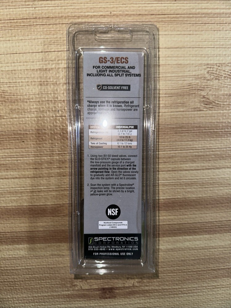 Spectroline GS3ECS Fluorescent Refrigerant Leak Detection Dye