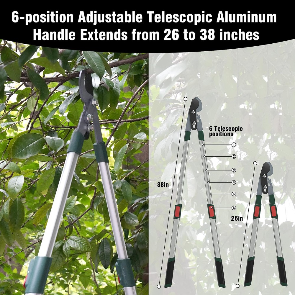 GARTOL 3Piece Garden Tool Set Bypass Lopper, Hedge Shears, Pruning Shears wi...