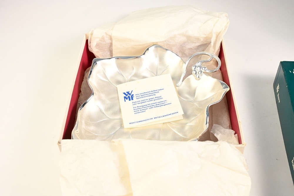 WMF Ikora Silver Plated Grape Leaf Dish Vintage German Metalware New in Box