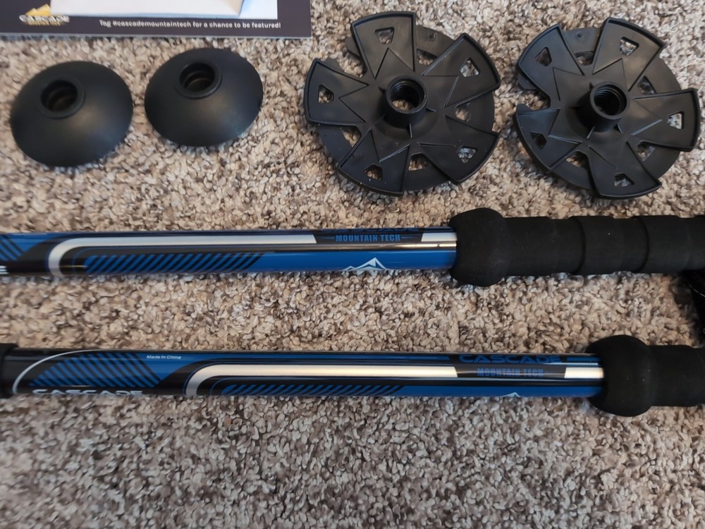 Cascade Mountain Tech Trekking Poles, Blue, One Size Adjustable, Accessories Inc