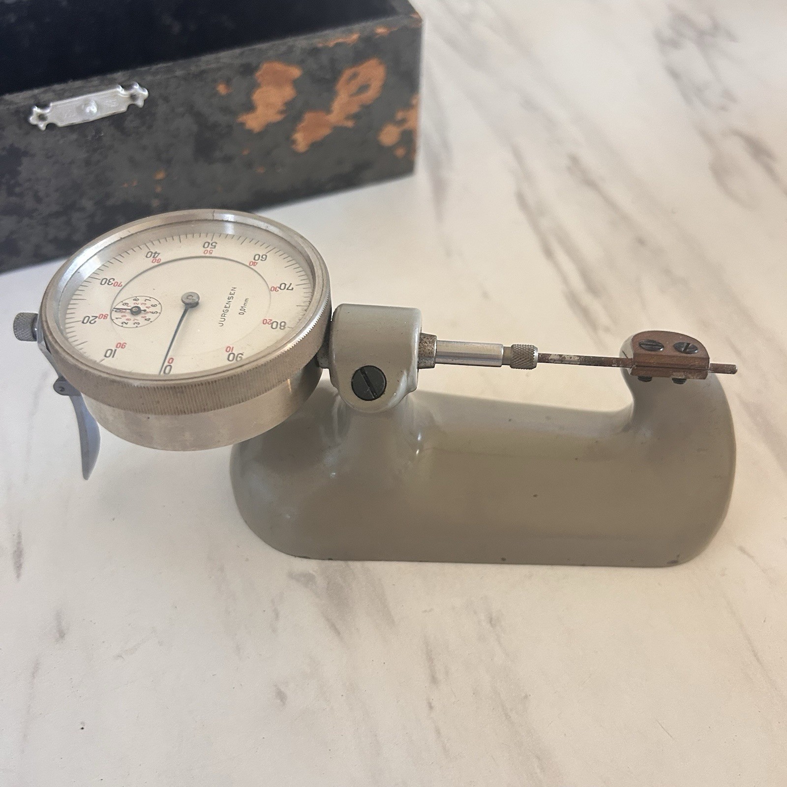 Vintage Jurgensen Bench Dial Test Indicator Machinist Watch Gauge Set w/ Case A