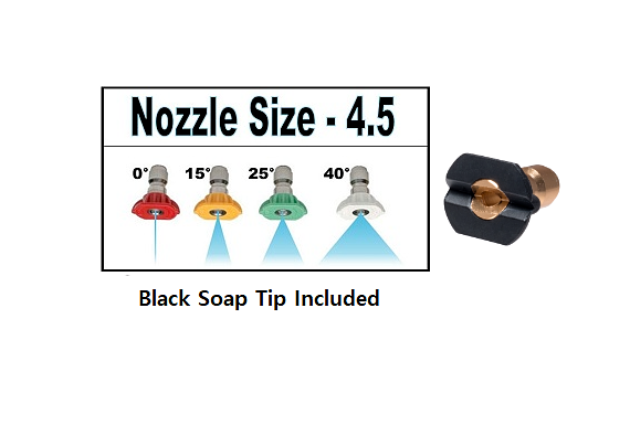 Pressure Washer Quick Connect Tip Nozzle Spray Kit Size 4.5 GPM