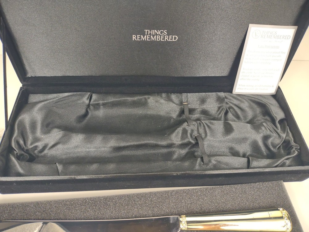 Things Remembered Cake Serving Set silver plated flute and server w box wedding