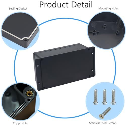 Raculety Project Box IP65 Waterproof Junction Box ABS Assorted Sizes , Colors