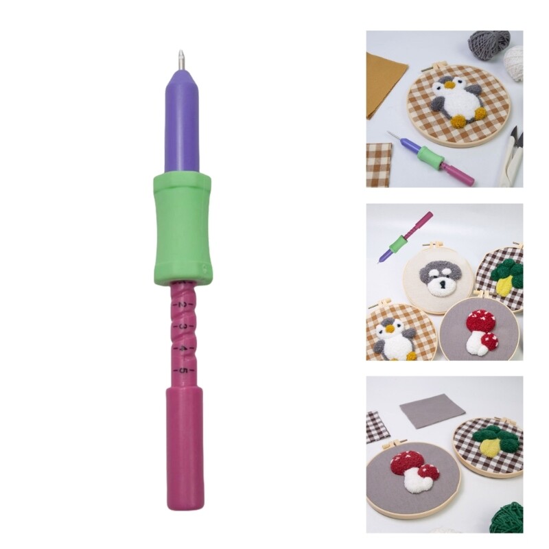 Adjustable Embroidery Pen with 2.2mm Needle Tip and Threader Punching Needle Set