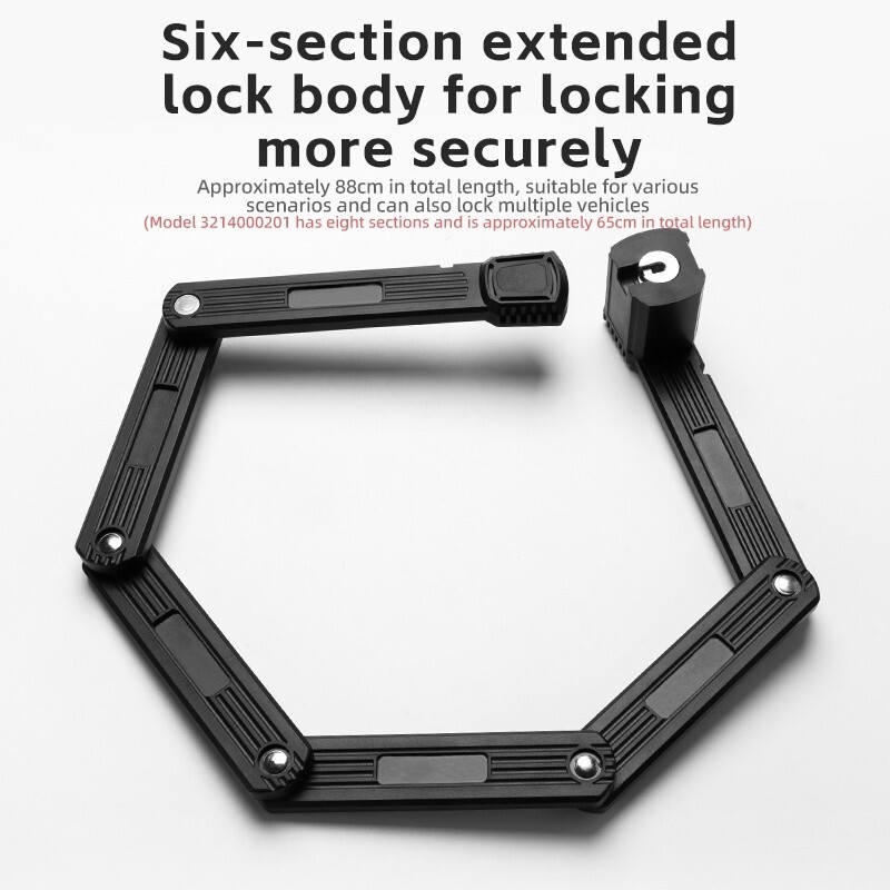 ROCKBROS Motorcycle Bike Lock Folding Anti-theft Portable Key MTB Road Antirust