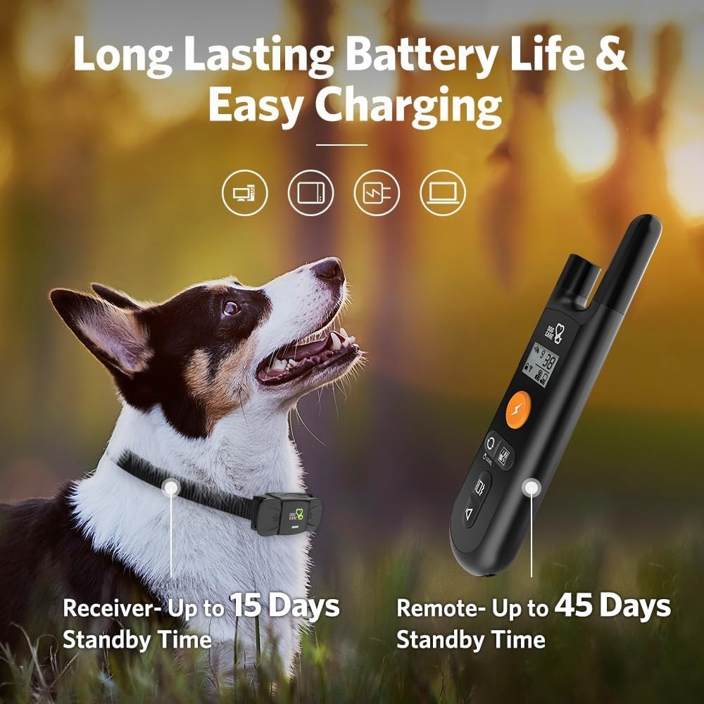 Electronic Dog Training Collar with Remote - Long Range & Security Lock Features