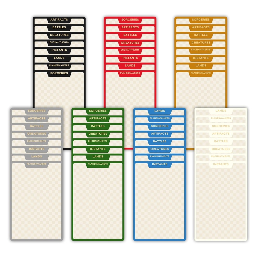 MTG Card Dividers for Storage Boxes, Deck Box Dividers, Multicolor/2 Sets