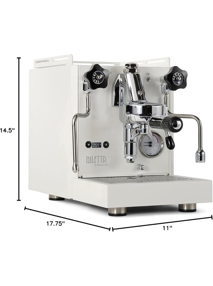 Diletta Bello+ Espresso Machine E61 PID Temp Control Shot Timer White Italy